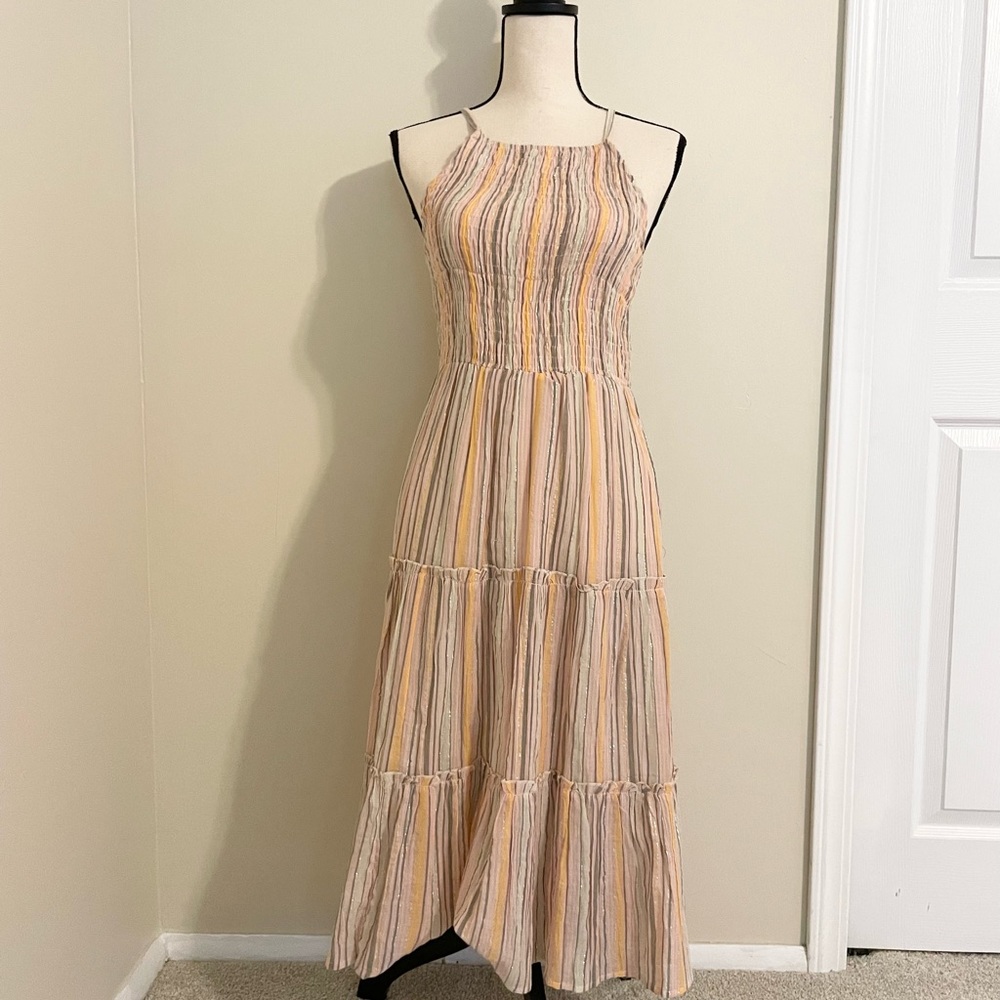 Striped Halter Maxi Dress